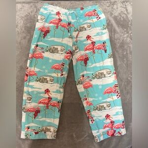 Nick & Nora Flannel PJ Bottoms Christmas Flamingo Airstream Camper